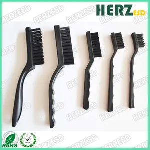 High Quality Conductive ESD Cleanroom Industrial SMT Machine Black Antistatic Carbon Fiber Cleaning Brush