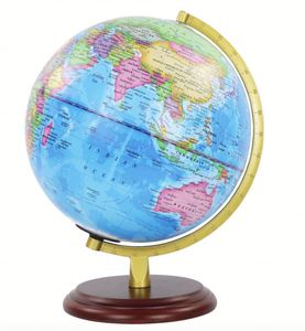Regla de Distrito Político de Aluminio con Luz y Madera, Globo Terráqueo de 20 cm de Diámetro para Enseñanza de Geografía, Confianza Mutua - Product Image 1