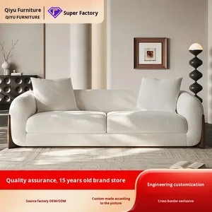 Sofá de Tres Plazas de Microfibra Ajustable, Estilo Vintage, <span class=keywords><strong>Retro</strong></span>, Nostálgico, para Apartamentos Pequeños, Sala de Estar, <span class=keywords><strong>Alquiler</strong></span> - Product Image 3