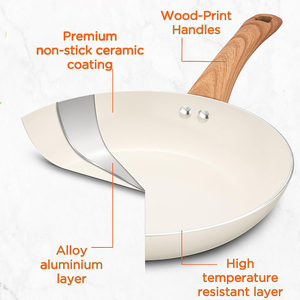 Hot Sale Non-Stick Marble Coated Bakelite Handle Frying Pan <b>Saucepan</b> Casserole Pressed Aluminium Cookware Set - Product Image 3