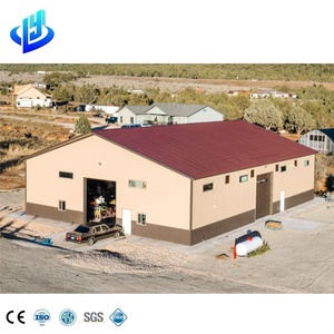 Nhà xưởng kho thép kết cấu khung sắt đỏ, nhà tiền chế kết cấu kim loại thương mại, bộ khung thép chịu lực nặng - Product Image 1