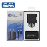Kit de chargeur rapide USB C PD 25W, chargeur mural UK avec câble 5A pour Samsung, adaptateur de voyage, charge super rapide, prise murale UK