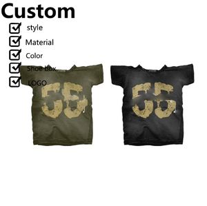 T-shirts Homme Coupe Boxy Personnalisée Effet Délavé au Soleil en Tissu Lourd - Product Image 1