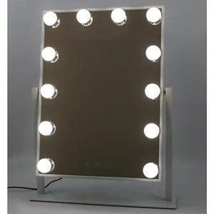 Miroir de maquillage courtoisie d'hollywood, avec lumières Led, 12 ampoules Led