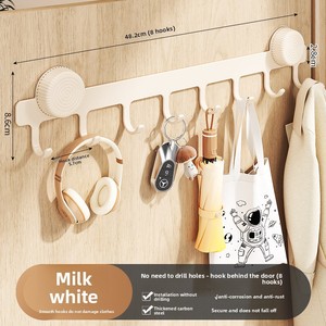 Riel de Ganchos Metálicos Autoadhesivos, 5 Ganchos, Multifuncional, Ahorro de Espacio, Perchero de Pared, Diseño Minimalista - Product Image 6