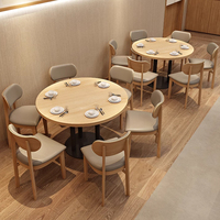 Ensemble de mobilier de restaurant personnalisé, mobilier de café commercial, chaises et table en bois massif et cuir