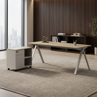 Bureau de direction moderne et luxueux pour patron ou manager, avec fonction extensible et panneau en bois