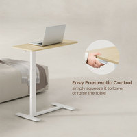 Bureau mobile pour la maison, bureau latéral réglable en hauteur avec ressort à gaz, table pour ordinateur portable, lit, canapé, hôpital, café, bureau debout avec roulettes