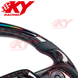 พวงมาลัยรถยนต์แบบสปอร์ตคาร์บอนไฟเบอร์ LED แบบกำหนดเองสำหรับ Toyota Camry SE XSE TRD ปี 2012-2024 สำหรับ Corolla LE RAV4 Supra 86 - Product Image 2