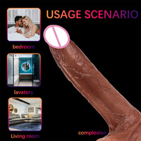 5CM Durchmesser Teleskop Schub beheizte Dildos Realistische Silikon Riesige Dildo Vibrator für Frauen Sexspielzeug