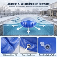 Coussin gonflable de piscine Marazual en PVC ultra-épais, résistant au froid et durable, avec grande housse de protection hivernale fermée