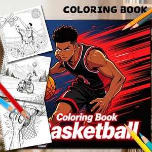 Carnet de coloriage sportif spirale sur le thème du basketball, avec dessins de lignes sportives personnalisables, impression OEM/ODM pour la papeterie, vente en gros, cadeau sportif - Product Image 1