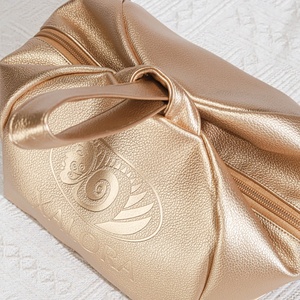 Promotion Pu Leather Shopping Handle <b>Bag</b> With Zipper Custom Logo Printed <b>Makeup</b> Cosmetic Handle Waterproof Leather <b>Bag</b> - Product Image 5