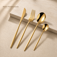 Ensemble de couverts en acier inoxydable poli miroir de luxe moderne, 24 pièces, avec boîte cadeau pour mariage, hôtel, restauration