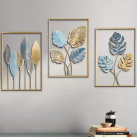 Décoration Murale Métal Moderne Feuille Suspendue Artisanat d'Art Mural Or Décoratif pour Idées Cadeaux en Gros