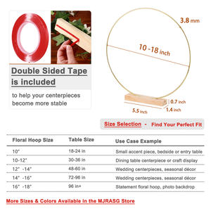 Aro Floral de 8/10/12/14/16/18/20/22/24 Pulgadas con Soporte, Anillos Metálicos para Centros de Mesa, Decoraciones Artesanales, Aro para Coronas - Product Image 5