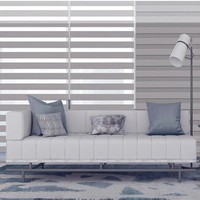 Persianas Automatizadas Motorizadas Inteligentes Tipo Zebra, Cortinas Opacas Personalizadas para Sala de Estar, Dormitorio, Verticales Eléctricas para Uso en Oficina