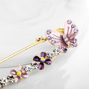 Broche de Mariposa y Flor Elegante y Colorido al por Mayor, con Pedrería Brillante, de Aleación, para Uso Diario, Decoración de Joyería para Abrigos, Regalos - Product Image 3