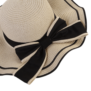 Yaz güneş koruyucu şapka büyük prim dalgalı ağız kağıt saman ilmek papirüs hasır şapka güneş kapakları ile plaj şapkası - Product Image 6