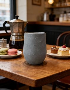 ชุดถ้วยเยอร์บา มาเต้ สีเทาลายจุด ดีไซน์โค้งมน สำหรับใช้ในบ้านและร้านกาแฟอย่างมีสไตล์ - Product Image 3