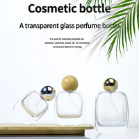 Botol Parfum Kaca Bulat Mewah Unik 50ml Isi Ulang dengan Kemasan Kotak