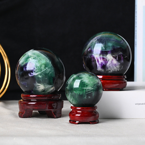 Hot Sale Feather Fluorite Sphere - Natural Polished <b>Crystal</b> Healing Stone for Home Decoration - Product Image 3