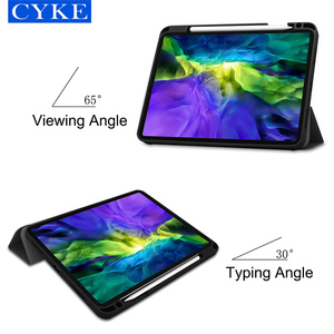 Caso a <span class=keywords><strong>11</strong></span> pollici del cuoio dell'unità di elaborazione della cassa della compressa di vibrazione Tpu di CYKE Trifold per <span class=keywords><strong>Apple</strong></span> 2020 <span class=keywords><strong>Ipad</strong></span> <span class=keywords><strong>Pro</strong></span> <span class=keywords><strong>11</strong></span> copertura della compressa con il supporto della matita - Product Image 5