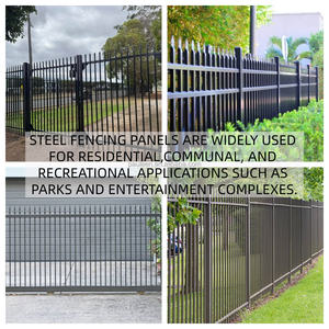 Panneaux de clôture de protection pour allée de jardin, en acier noir, clôture d'intimité, sécurité, <span class=keywords><strong>portail</strong></span> et clôture pour allée - Product Image 3