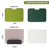Ensemble de 3 planches à découper en plastique neuves avec poignée, pour légumes et viande, avec support