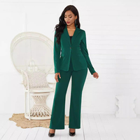 Ensemble de survêtement pour femmes, blazer à volants à manches longues, pantalon, ensemble deux pièces, uniforme de bureau pour femme, costume professionnel