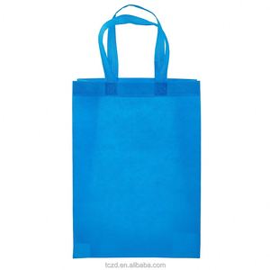Bolsas de Compras Blancas y Azules de Tela No Tejida, Bolsas de Supermercado con Asas, Bolsas para Ropa - Product Image 1