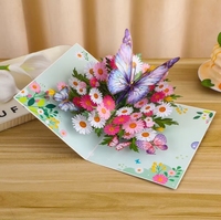 Nouvelle carte 3D pour la fête des mères-Carte d'anniversaire pour bouquet de fleurs 3D-Cadeau de Thanksgiving pour les enseignants