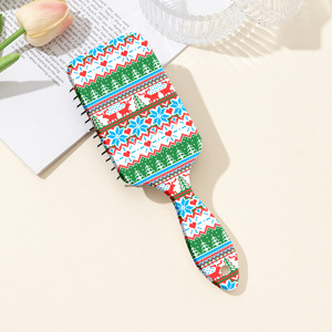 Nouveauté Brosse de coiffage et de nettoyage des cheveux Shunfa, double usage humide et sec, à airbag, motif renne bohème et thème Noël - Product Image 4