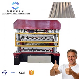 Machine de production de tuiles en acier coloré à double couche pour stations de péages autoroutiers, machine de profilage à double couche entièrement automatique - Product Image 1