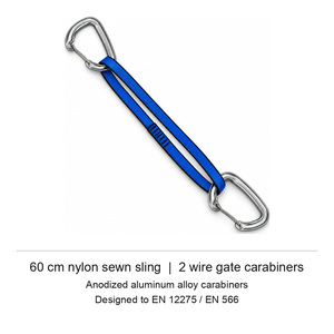 Alpine Quickdraw 60 cm Nylon Genähte Schlinge Ausziehbar mit 2 Drahtschnapp-Aluminiumkarabinern gemäß EN 12275 OEM Taiwan - Product Image 6