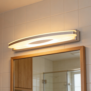Miroir de maquillage LED en acier inoxydable chromé étanche IP44, luminaire mural moderne pour la maison, l'hôtel, la salle de bain, l'armoire - Product Image 1