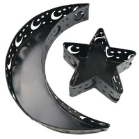 Décorations islamiques, plateau de Ramadan, accessoires cadeaux, produits artisanaux en métal, plateau de dîner en forme de lune et d'étoile, plateau de service pour Ramadan
