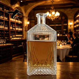 Botella de Licor Vacía de Color Blanco, Estilo Antiguo, Base Profunda, para Whisky, Vodka, Brandy, con Corcho Suave - Product Image 1