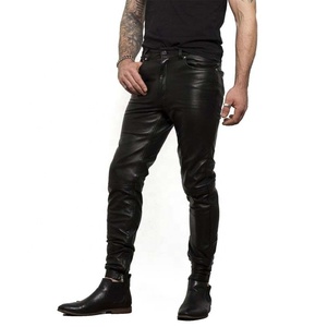 Pantalones de Cuero 100% para Hombre PIHA SPORTS, Resistentes al Viento, Antiarrugas, de Secado Rápido, con Cierre de Botones, Estilo Urbano, de Cuero Genuino para Invierno - Product Image 1