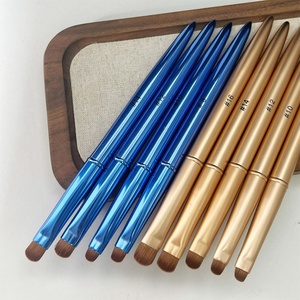 Stylo de manucure française le plus vendu avec manche métallique, brosse à ongles en poils de Kolinsky personnalisable, vente en gros directe usine 8 # 10 # 12 # 14 # 16 # - Product Image 1