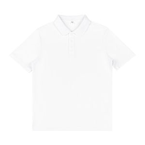 Polo Shirt Short Sleeve Solid Color Cotton For Daily Wear Glacier Blue - Product Image 4