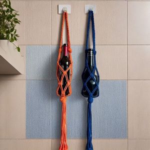 <span class=keywords><strong>Borsa</strong></span> a rete in corda di cotone ecologica intrecciata a mano, riutilizzabile, per confezionamento vino rosso, porta bottiglia in macramè - Product Image 5