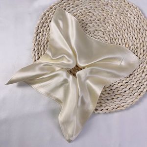 وشاح حريري 100٪ مزدوج الوجه بتصميم هندسي مربع، إكسسوارات شعر على الطراز الكوري، وشاح شعر كبير مصنوع يدويًا من قماش الساتان للنساء - Product Image 6