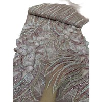 Tissu en dentelle de tulle à sequins floraux NI.AI pour robe de mariée, robe de soirée pour femmes