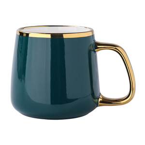 <b>Ceramic</b> Mug Porcelain Gold Plated Morden Luxury Business Gifts Coffee Mug Solid Color Warm <b>Cup</b> - Product Image 4