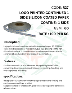 Rollo de Papel Siliconado Continuo de una Cara con Logotipo Impreso, Revestimiento Personalizado, Superficie Lisa para Uso en Embalaje - Product Image 4