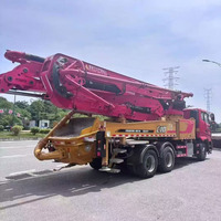 Pompe à béton hydraulique Sany 43m modèle 2023 d'occasion, moteur diesel, entièrement entretenue, camion pompe à béton d'occasion