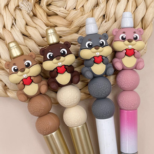 3D animale perline in Silicone divertente animale con perline dente di latte cartone animato Beaver perline in Silicone all'ingrosso - Product Image 4