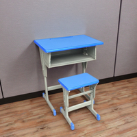 Ensemble de mobilier scolaire moderne et économique en bois, style simple, avec chaise et bureau pour étudiants, avec structure métallique, pour salle de classe, formation et étude - Hanru