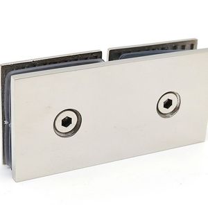 Square Stainless Steel <b>Double</b> <b>Sided</b> Fixing Clip 180 Degree For Shower Room Partitions And Bathroom Connectors Wall Mount - Product Image 3